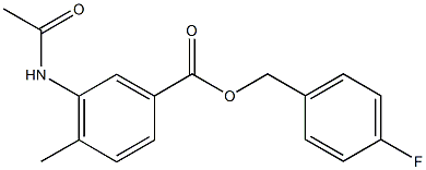 4-fluorobenzyl 3-(acetylamino)-4-methylbenzoate Struktur