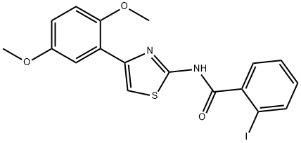 N-[4-(2,5-dimethoxyphenyl)-1,3-thiazol-2-yl]-2-iodobenzamide Struktur