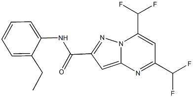 5,7-bis(difluoromethyl)-N-(2-ethylphenyl)pyrazolo[1,5-a]pyrimidine-2-carboxamide Struktur