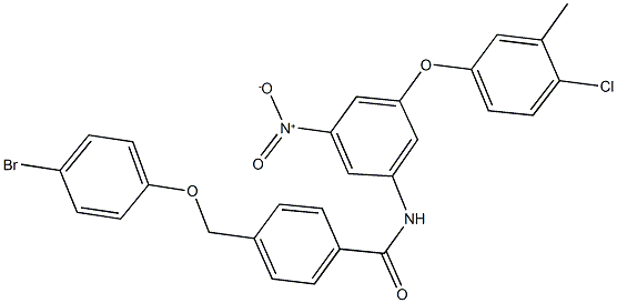 4-[(4-bromophenoxy)methyl]-N-{3-(4-chloro-3-methylphenoxy)-5-nitrophenyl}benzamide Struktur