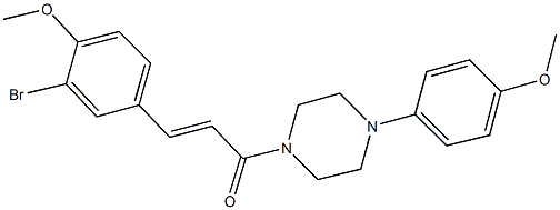 1-[3-(3-bromo-4-methoxyphenyl)acryloyl]-4-(4-methoxyphenyl)piperazine Struktur