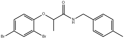 2-(2,4-dibromophenoxy)-N-(4-methylbenzyl)propanamide Struktur