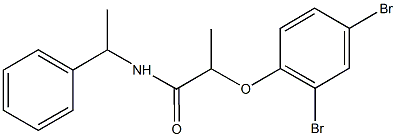 2-(2,4-dibromophenoxy)-N-(1-phenylethyl)propanamide Struktur