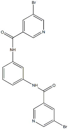 5-bromo-N-(3-{[(5-bromo-3-pyridinyl)carbonyl]amino}phenyl)nicotinamide Struktur