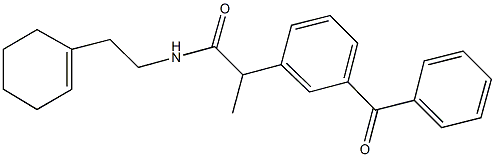 2-(3-benzoylphenyl)-N-[2-(1-cyclohexen-1-yl)ethyl]propanamide Struktur