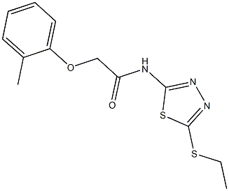 N-[5-(ethylthio)-1,3,4-thiadiazol-2-yl]-2-(2-methylphenoxy)acetamide Struktur