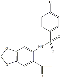 N-(6-acetyl-1,3-benzodioxol-5-yl)-4-chlorobenzenesulfonamide Struktur