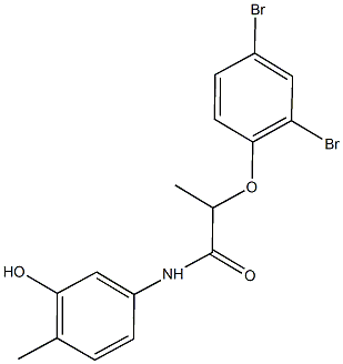 2-(2,4-dibromophenoxy)-N-(3-hydroxy-4-methylphenyl)propanamide Struktur