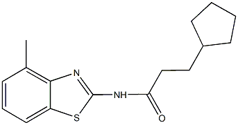 3-cyclopentyl-N-(4-methyl-1,3-benzothiazol-2-yl)propanamide Struktur