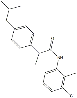 N-(3-chloro-2-methylphenyl)-2-(4-isobutylphenyl)propanamide Struktur