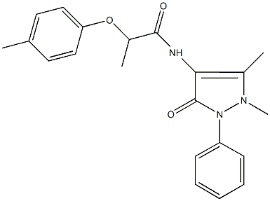 N-(1,5-dimethyl-3-oxo-2-phenyl-2,3-dihydro-1H-pyrazol-4-yl)-2-(4-methylphenoxy)propanamide Struktur