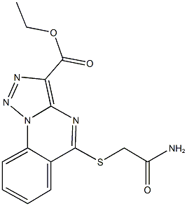 ethyl 5-[(2-amino-2-oxoethyl)sulfanyl][1,2,3]triazolo[1,5-a]quinazoline-3-carboxylate Struktur