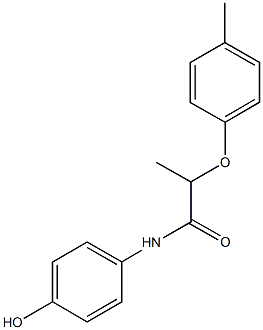 N-(4-hydroxyphenyl)-2-(4-methylphenoxy)propanamide Struktur