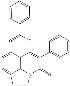 4-oxo-5-phenyl-1,2-dihydro-4H-pyrrolo[3,2,1-ij]quinolin-6-yl benzoate Struktur