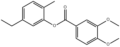 5-ethyl-2-methylphenyl 3,4-dimethoxybenzoate Struktur