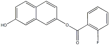 7-hydroxy-2-naphthyl 2-fluorobenzoate Struktur