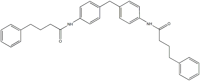 4-phenyl-N-(4-{4-[(4-phenylbutanoyl)amino]benzyl}phenyl)butanamide Struktur