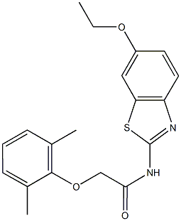 2-(2,6-dimethylphenoxy)-N-(6-ethoxy-1,3-benzothiazol-2-yl)acetamide Struktur