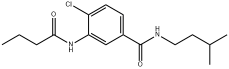 3-(butyrylamino)-4-chloro-N-isopentylbenzamide Struktur