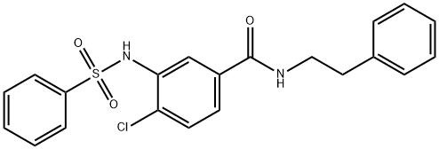 4-chloro-N-(2-phenylethyl)-3-[(phenylsulfonyl)amino]benzamide Struktur