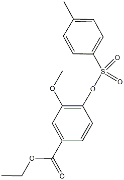 ethyl 3-methoxy-4-{[(4-methylphenyl)sulfonyl]oxy}benzoate Struktur