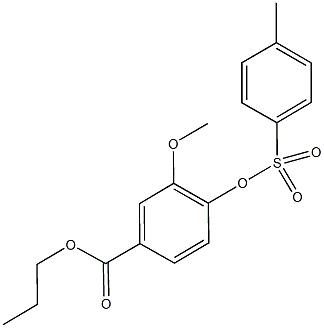 propyl 3-methoxy-4-{[(4-methylphenyl)sulfonyl]oxy}benzoate Struktur