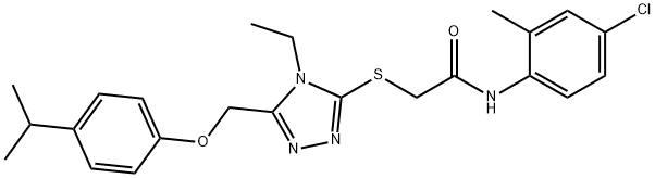 N-(4-chloro-2-methylphenyl)-2-({4-ethyl-5-[(4-isopropylphenoxy)methyl]-4H-1,2,4-triazol-3-yl}sulfanyl)acetamide Struktur