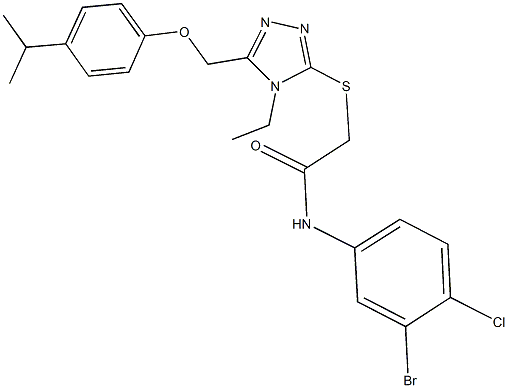 N-(3-bromo-4-chlorophenyl)-2-({4-ethyl-5-[(4-isopropylphenoxy)methyl]-4H-1,2,4-triazol-3-yl}sulfanyl)acetamide Struktur