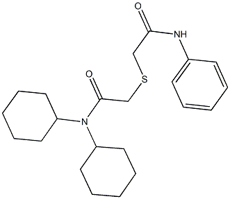 2-[(2-anilino-2-oxoethyl)sulfanyl]-N,N-dicyclohexylacetamide Struktur