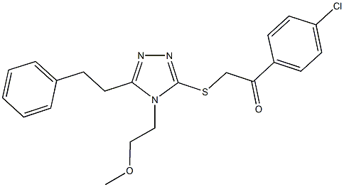 1-(4-chlorophenyl)-2-{[4-(2-methoxyethyl)-5-(2-phenylethyl)-4H-1,2,4-triazol-3-yl]thio}ethanone Struktur