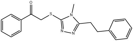 2-{[4-methyl-5-(2-phenylethyl)-4H-1,2,4-triazol-3-yl]thio}-1-phenylethanone Struktur