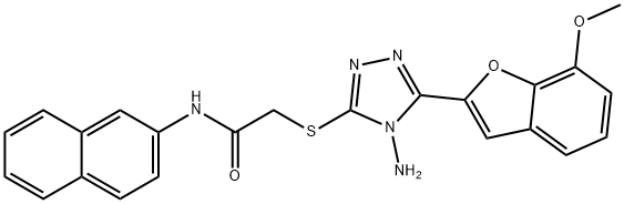 2-{[4-amino-5-(7-methoxy-1-benzofuran-2-yl)-4H-1,2,4-triazol-3-yl]sulfanyl}-N-(2-naphthyl)acetamide Struktur