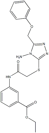 ethyl3-[({[4-amino-5-(phenoxymethyl)-4H-1,2,4-triazol-3-yl]thio}acetyl)amino]benzoate Struktur