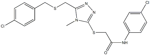 2-[(5-{[(4-chlorobenzyl)sulfanyl]methyl}-4-methyl-4H-1,2,4-triazol-3-yl)sulfanyl]-N-(4-chlorophenyl)acetamide Structure