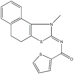 N-(1-methyl-4,5-dihydronaphtho[1,2-d][1,3]thiazol-2(1H)-ylidene)-2-thiophenecarboxamide Struktur