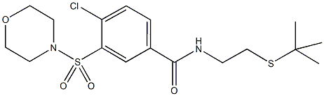 N-[2-(tert-butylsulfanyl)ethyl]-4-chloro-3-(4-morpholinylsulfonyl)benzamide Struktur