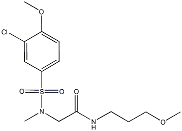 2-[[(3-chloro-4-methoxyphenyl)sulfonyl](methyl)amino]-N-(3-methoxypropyl)acetamide Struktur