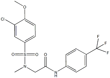 2-[[(3-chloro-4-methoxyphenyl)sulfonyl](methyl)amino]-N-[4-(trifluoromethyl)phenyl]acetamide Struktur