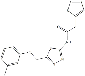 N-{5-[(3-methylphenoxy)methyl]-1,3,4-thiadiazol-2-yl}-2-(2-thienyl)acetamide Struktur