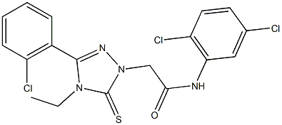 2-[3-(2-chlorophenyl)-4-ethyl-5-thioxo-4,5-dihydro-1H-1,2,4-triazol-1-yl]-N-(2,5-dichlorophenyl)acetamide Struktur