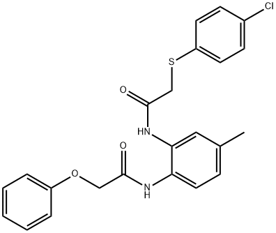 2-[(4-chlorophenyl)thio]-N-{5-methyl-2-[(phenoxyacetyl)amino]phenyl}acetamide Struktur