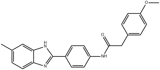 2-(4-methoxyphenyl)-N-[4-(5-methyl-1H-benzimidazol-2-yl)phenyl]acetamide Struktur