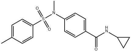 N-cyclopropyl-4-{methyl[(4-methylphenyl)sulfonyl]amino}benzamide Struktur