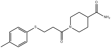 1-{3-[(4-methylphenyl)sulfanyl]propanoyl}-4-piperidinecarboxamide Struktur