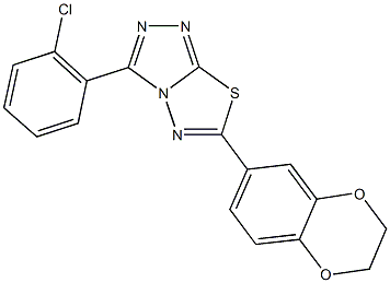 3-(2-chlorophenyl)-6-(2,3-dihydro-1,4-benzodioxin-6-yl)[1,2,4]triazolo[3,4-b][1,3,4]thiadiazole Struktur