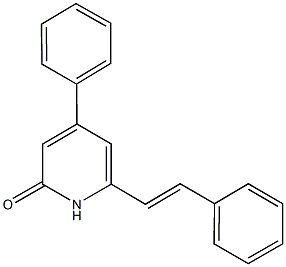 4-phenyl-6-(2-phenylvinyl)-2(1H)-pyridinone Struktur