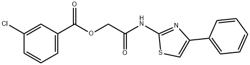 2-oxo-2-[(4-phenyl-1,3-thiazol-2-yl)amino]ethyl 3-chlorobenzoate Struktur