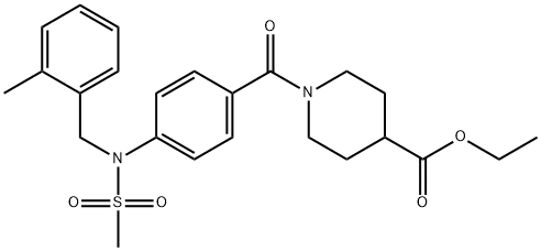 ethyl 1-{4-[(2-methylbenzyl)(methylsulfonyl)amino]benzoyl}-4-piperidinecarboxylate Struktur