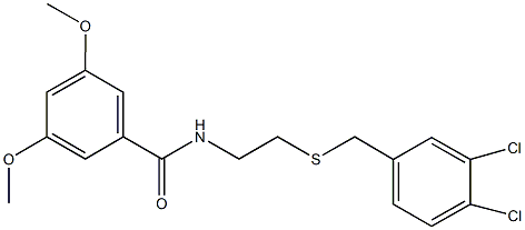 N-{2-[(3,4-dichlorobenzyl)sulfanyl]ethyl}-3,5-dimethoxybenzamide Struktur