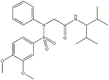 2-{[(3,4-dimethoxyphenyl)sulfonyl]anilino}-N-(1-isopropyl-2-methylpropyl)acetamide Struktur